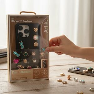 Black iPhone 16 Pro Max Case with PopCharms